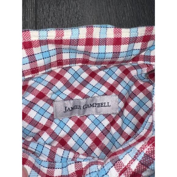 James Campbell Men’s Check Gingham Plaid Short Sleeve Shirt L A004454 - Picture 4 of 8